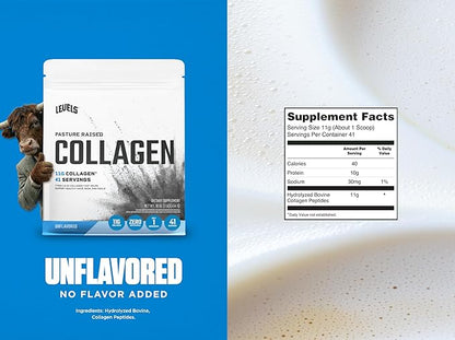 Levels Collagen Peptides, No Artificial Ingredients, 11G of Collagen, Unflavored, 1LB