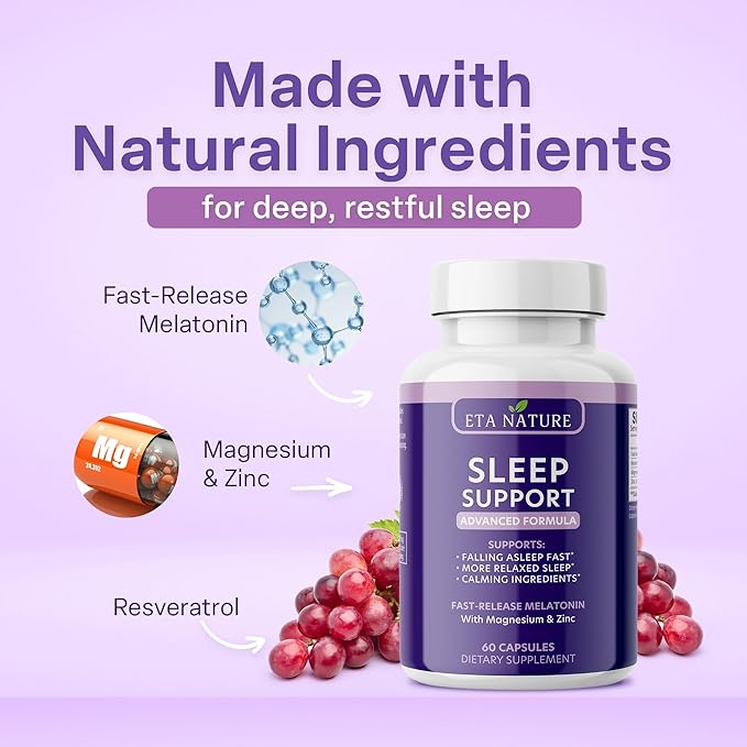 Sleep Supplement - Sleep Medicine for Adults with Melatonin, Resveratrol, Magnesium & Zinc