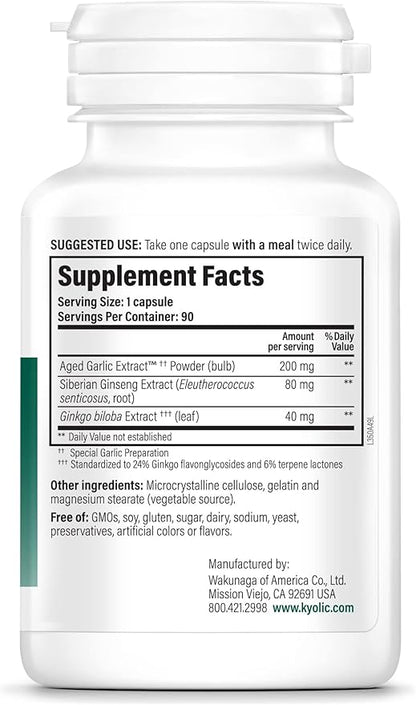 Kyolic Specialty Series Brain Memory, for Concentration & Recall*, 90 Capsules