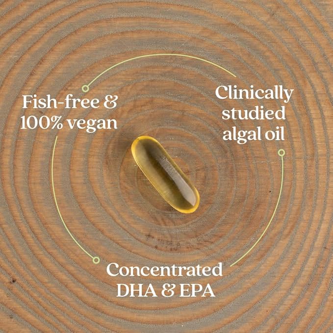 New Chapter Vegan Algae Oil, DHA, EPA, and DPA Supplement - Vegan Omega-3 Complex for Heart, Brain, Eye & Joint Support - 30 Softgels