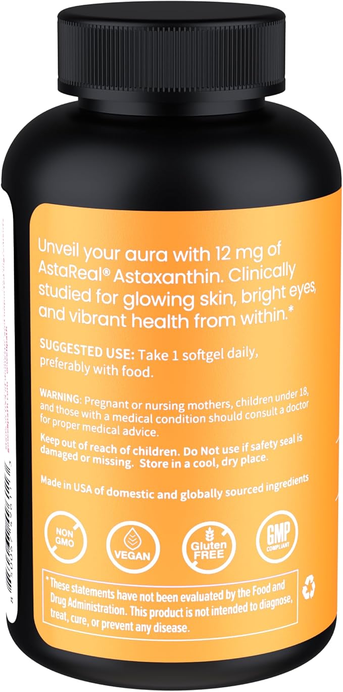 WellPath Astaxanthin 12mg (2 Pack) – Natural Astaxanthin Supplements from Microalgae – Antioxidants with Micro Ingredients, Supports Skin Hydration and Eye Health – 120 Softgel Capsules