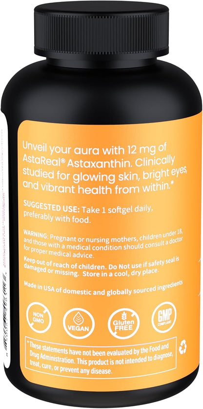 WellPath Astaxanthin 12mg (2 Pack) – Natural Astaxanthin Supplements from Microalgae – Antioxidants with Micro Ingredients, Supports Skin Hydration and Eye Health – 120 Softgel Capsules