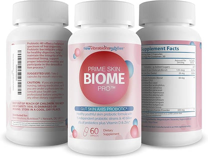 Prime Skin Biome Pro - Our Best Anti Aging Skin Supplement - Skinn & Toenail Fungus Fighter - Anti Wrinkle Pill - Reactivate Anti Aging Pills for Women & Men - Fungus Probiotic Fungal Pills