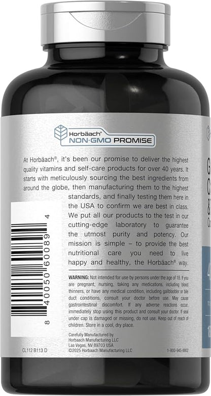 Horbäach Glucosamine Chondroitin MSM | 180 Caplets | with Turmeric | Triple Strength Formula | Non-GMO & Gluten Free Supplement