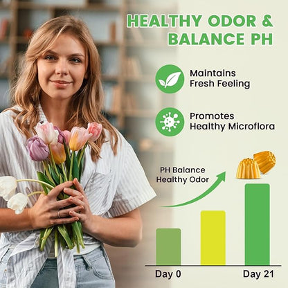 Feminine Balance Probiotic Gummies - Women's Vaginal Health Support | PH Balance & Odor, Flora, Immune Support | Probiotics for Women, Vegan Pineapple Flavor, 60 Count