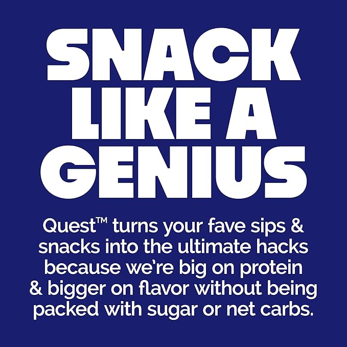 Quest Nutrition Blueberry Muffin Protein Bars, 20g Protein, 5g Net Carbs, 2g Sugar, High Fiber, Gluten Free, Keto Friendly, 4 Count