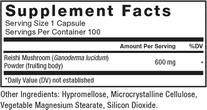Force Factor Reishi Mushroom Supplement, Stress Relief Supplement and Sleep Support Supplement Made with Reishi Mushroom Extract, Vegan, No Gelatin, Non-GMO, 100 Vegetable Capsules