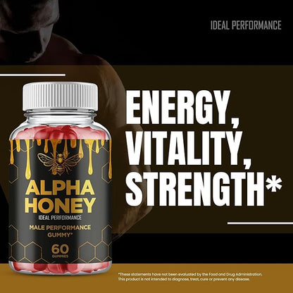 Alpha Honey Gummies, Official AlphaHoney Supplement Gummy - Maximum Strength, All Natural Formula for Energy, Stamina & Performance, Advanced Formula AlphaHoney Health Support Reviews (2 Pack)