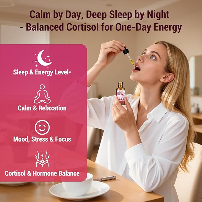 Cortisol Supplements Detox for Women - 20-in-1 Cortisol Reducer,Manager,Lower w/Ashwagandha,Magnesium,L-Theanine,Saffron,Rhodiola for Hormone Balance/Sleep/Stress Relief,Strawberry Flavor