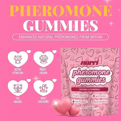 Gummies for Her, Gomitas De Feromonas para Mujer, with Slippery Elm, Supports Balance,Confidence & Social Vibe, Strawberry Flavor, 60 Gummies (1)