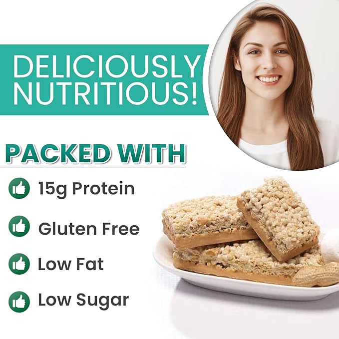 ProtiWise Peanut Butter High Protein Snack Bars – Convenient On-The-Go Snack, 15g Protein, 160 Calories – Gluten-Free, Peanut Butter Flavor – Pack of 12 (7/Box)