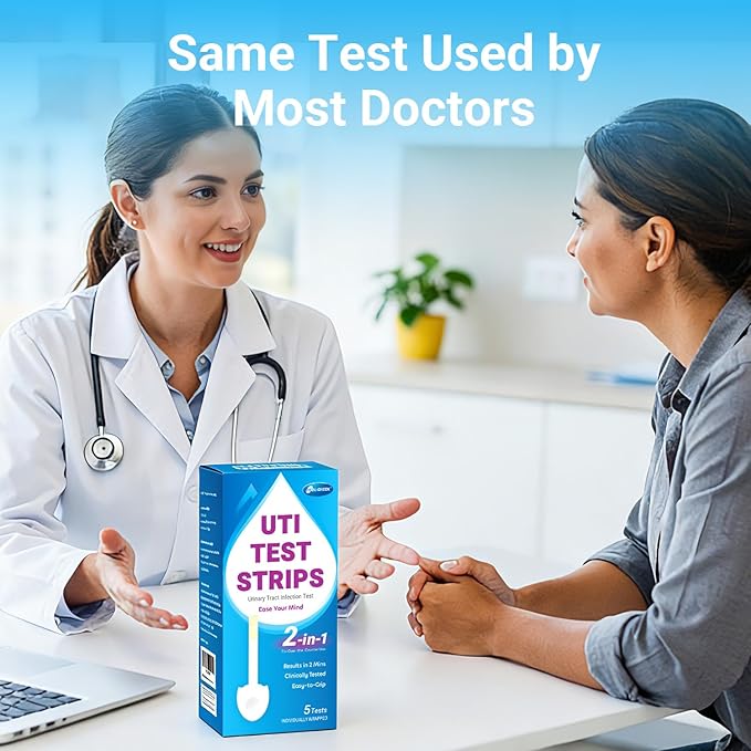 6 Pack UTI Test Strips, Urinary Tract Infection Test Kit for Women Men, Accurate Result in 2 Minutes, Monitor Bladder Health at Home, Clinically Tested, Easy to Grip, Individually Wrapped