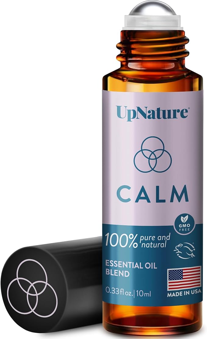 UpNature Calm Essential Oil Roll On - 100% Natural Aromatherapy Blend for Relaxation Relief - Self Care Gifts for Women Easter Basket Stuffers for Teens