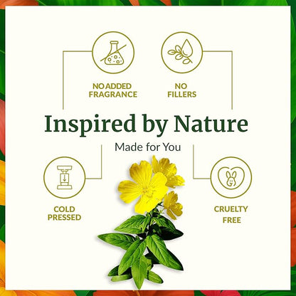 SVA Evening Primrose Oil Organic - 4 Fl Oz – 100% Natural Cold Pressed Organic Evening Primrose Oil - for Face, Skin Care, Hair Care, Scalp Massage & Body Massage – Carrier Oil with Dropper