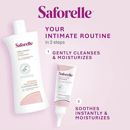 Saforelle Intensive Moisturizing Cleansing Care - 250 ml - Feminine Wash with Burdock Extract for Soothing Daily Cleansing