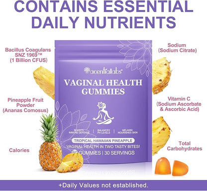 Vaginal Probiotics for Women, Vital Source Feminine Gummies, pH Balance for Women, Premium Feminine Balance Gummies, Promotion of Womens Health - 60Gummies