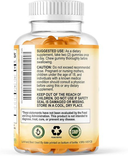 Turmeric Curcumin Supplement Gummies - 95% Curcuminoids with Turmeric & Ginger, Black Pepper for Best Absorption, Nature's Vegan Joint Support, Non-GMO, Gluten Free, Tasty Peach Flavor - 120 Gummies