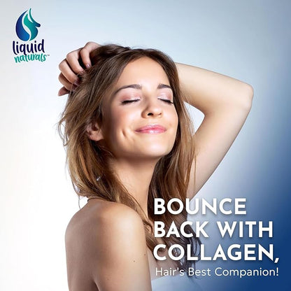 Liquid Collagen and Biotin, 2 Fl. Oz, Ultra-Strength Collagen Supplements for Women, Keto Friendly Biotin for Hair Growth Women, Nails, & Skin Vitamins B7 Collageno Peptides – Vanilla Flavor - 2 Pack