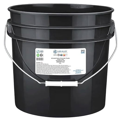 Lab Alley Activated Charcoal Powder, Food Grade, Kosher Certified, Halal, Wood Based, Ideal for Water & Air Filtration, Detoxifying Skincare Products, and Odor Control (10 Pounds)