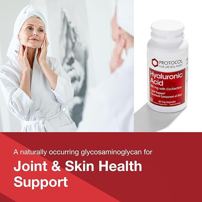 PROTOCOL FOR LIFE BALANCE Hyaluronic Acid - 100mg Hyaluronic Acid - Skin & Joint Support - Eye Support Supplement - Non-GMO & Kosher - 60 Veg Caps