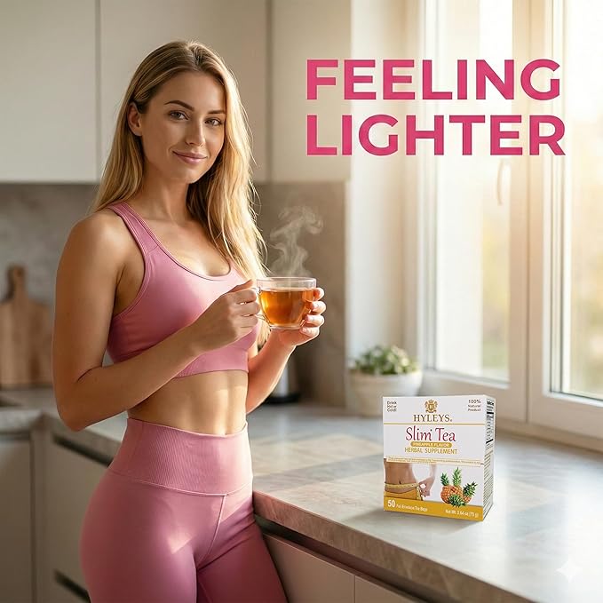 Hyleys Slim Tea Weight Loss Herbal Supplement with Pineapple - Cleanse and Detox - 50 Tea Bags (6 Pack)