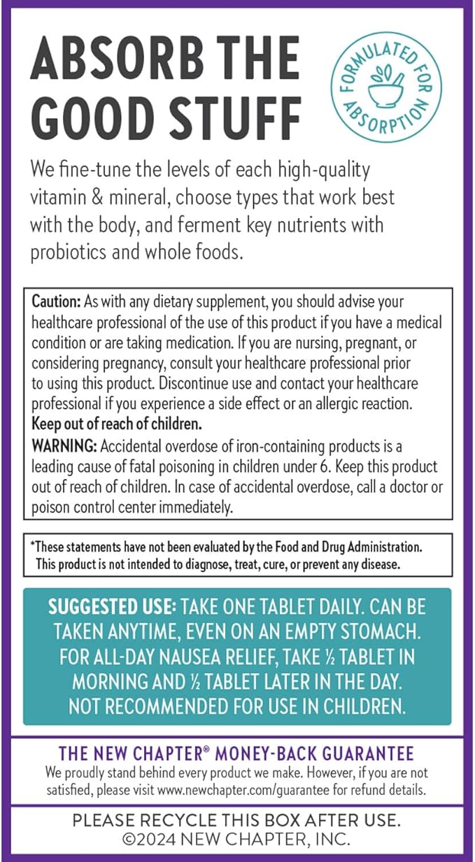 New Chapter Prenatal Vitamins, One Daily Prenatal Multivitamin with Methylfolate + Choline for Healthy Mom & Baby, Gluten Free & Non-GMO, 90 Count
