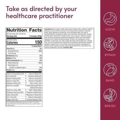 Bariatric Advantage High Protein Meal Replacement Drink Mix - Powder Whey Isolate for Gastric Bypass & Sleeve Gastrectomy Patients - 28 Servings with 27 g Protein - Creme - 43.46 oz