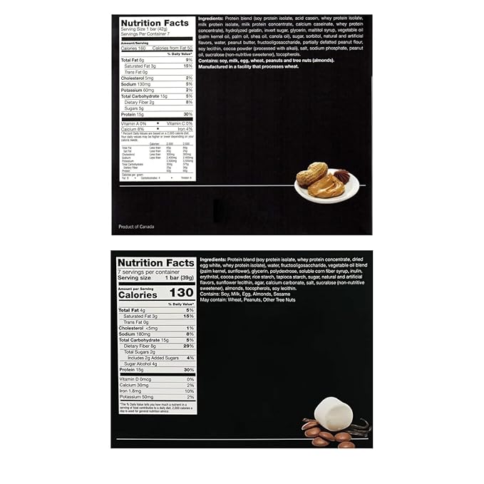PROTIFIT - Low Calorie Peanut Butter Cup & Remix Vanilla Protein Bar 2 Pack, High Protein, 15g Protein, Low Carb, Low Sugar, Ideal Protein Compatible, 7 Servings Per Box, (2 Pack)