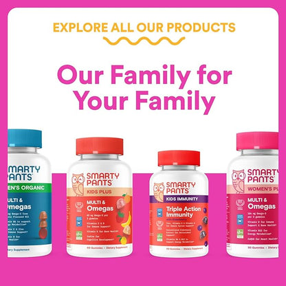 SmartyPants Teen Girl Multivitamin Gummies, Omega 3 (DHA/EPA), Vitamin C, D3, B12, Vitamin A, K & Zinc, Biotin to Support Hair, Skin & Nails, Gluten Free, 60 Count (30 Day Supply)