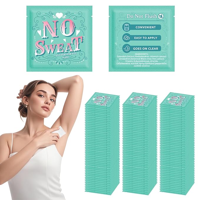 Travel Deodorant 150 pieces of Antiperspirant deodorant Wipes And Body Wipes Individually Wrap Hypoallergenic Mini Deodorant Underarm Sweating And Travel To Clean Skin For Female Male Teenagers
