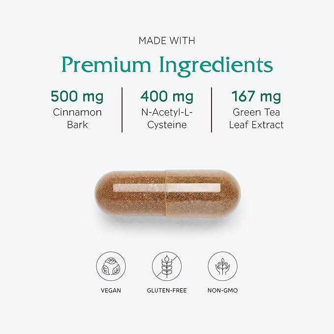 Vitanica OvaBlend - Endorine and Ovulation Support for Women with NAC, Chromium, Green Tea, and Saw Palmetto - Supports Healthy Ovulation - Vegan - 180 Capsules