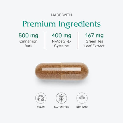 Vitanica OvaBlend - Endorine and Ovulation Support for Women with NAC, Chromium, Green Tea, and Saw Palmetto - Supports Healthy Ovulation - Vegan - 180 Capsules