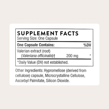 THORNE - Valerian Root - Natural Sleep Supplement - Supports Sleep Quality & Helps You Fall Asleep Faster* - Melatonin-Free - Third-Party Certified - Gluten, Dairy & Soy-Free - 30 Capsules
