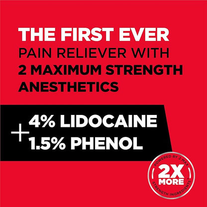 Absorbine Jr. PRO Maximum Strength Lidocaine Roll-On for Targeted Nerve and Muscle Pain Relief, 4% Lidocaine + 1.5% Phenol, Fast Acting & Long Lasting, 2.5 oz