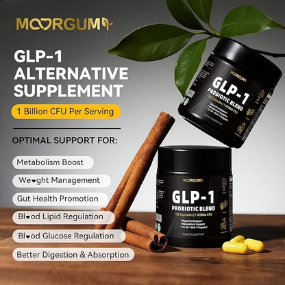 GLP-1 Support Probiotic Blend Capsules 120 Count - Glp1 Booster with Berberine, 1 Billion CFU, 5 Probiotic Strains - 1500mg Glp1 Blend Supplements, for Gut Health, Digestive Wellness Support
