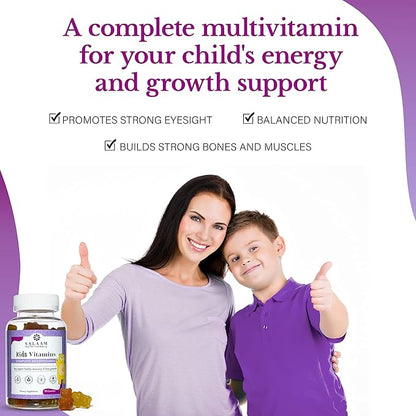 Salaam Nutritionals - Multivitamins, Multivitamins for Kids, Gummy Vitamins with 13 Essential Vitamins + Minerals, Bone and Immunity Support, 90 Count, 3 Packs