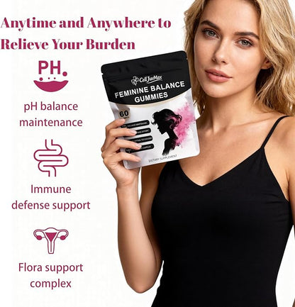 Feminine Balance Gummies for Women,pH Balance & Odor Control, Immune & Vaginal Health Support, Sugar-Free Gluten-Freet (1)
