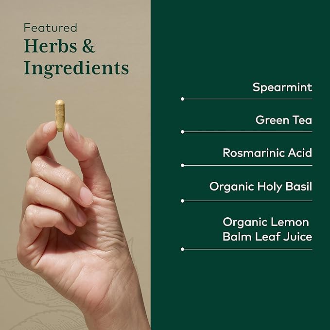 Gaia Herbs Pro Somni-Mint Rosmarinic Complex - Sleep Health & Relaxation Support Supplement* - Restful Sleep Support* with Spearmint, Green Tea & Lemon Balm - 60 Capsules (30 Servings)