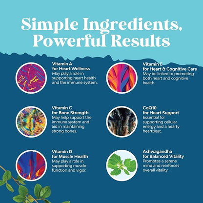 Men's Multivitamin Gummies with Superfood Complex - Daily Multivitamin for Men Gummies with CoQ10 and Ashwagandha for Energy and Immune Support - Adult Gummy Essential Minerals - 90 Count