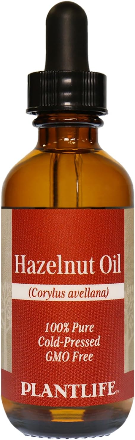 Plantlife Hazelnut Carrier Oil - Cold Pressed, Non-GMO, and Gluten Free Carrier Oils - for Skin, Hair, and Personal Care - 2 oz