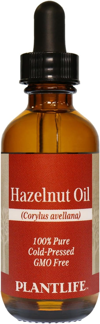 Plantlife Hazelnut Carrier Oil - Cold Pressed, Non-GMO, and Gluten Free Carrier Oils - for Skin, Hair, and Personal Care - 2 oz