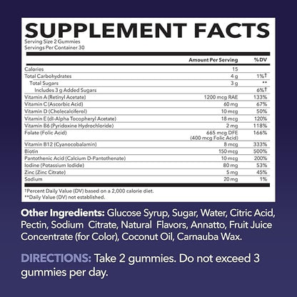 Multivitamin Gummies for Adults - Daily Gummy with Vitamin C, D, and Zinc for Men and Women - 60 Count - GLP-1 Nutritional Support for Optimal Health and Wellness - 1 Month Supply, Mixed Berry Flavor