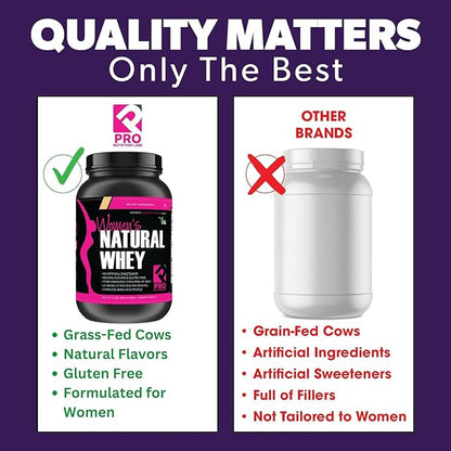 Whey Protein Powder for Women Vanilla Powder - Low Carb Gluten-Free Grass-Fed rBGH-Free - Supports Weight Loss - Natural Stevia Sweetened Protein Shake, 20g (Creamy Vanilla, 2lb)