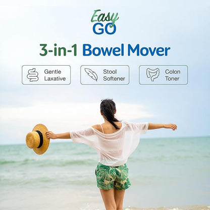 Simply Herbs Easy Go Bowel Mover - Adult Cleansing Supplement for Colon Health Support - Bowel Movement Aid - Stool Softener - Daily-Use Laxative - Plant-Based Ingredients - Vegan - 100 Count (2 Pack)