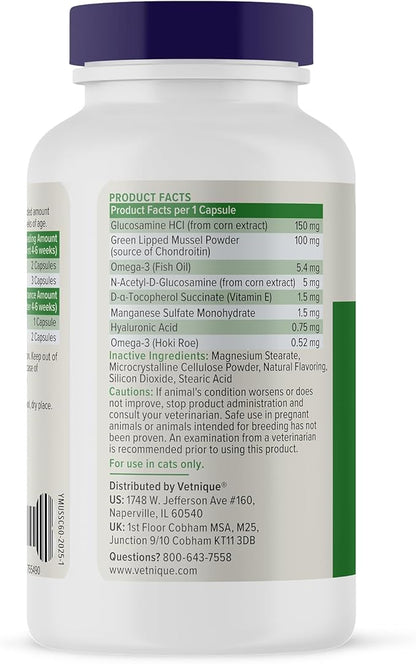 YuMOVE Cat Joint Supplement with Glucosamine, Omega 3, Hyaluronic Acid, & Green Lipped Mussel - Joint Support Supplement - for Senior Cats 60 Capsules