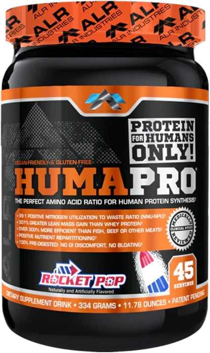 HumaPro Essential Amino Acid Formula | EAA Protein Supplement | Supports Muscle Recovery & Performance | Vegan, Gluten Free | | 45 Servings (Rocket Pop)