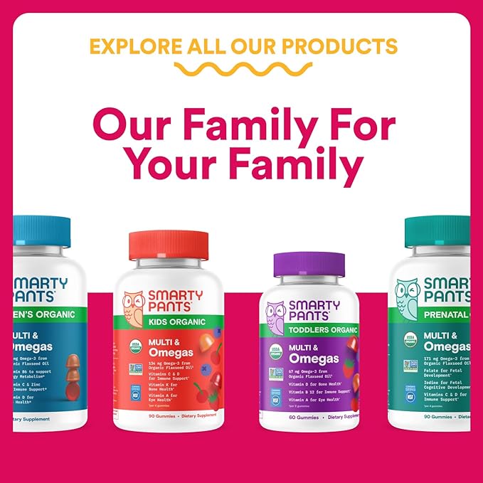 SmartyPants Women’s Multivitamin Gummies, Omega 3 DHA/EPA, Methylfolate, CoQ10, Vitamin D3, C, B12, B6, A, K, Zinc, Three Fruit Flavors, 90 Count (30 Day Supply)