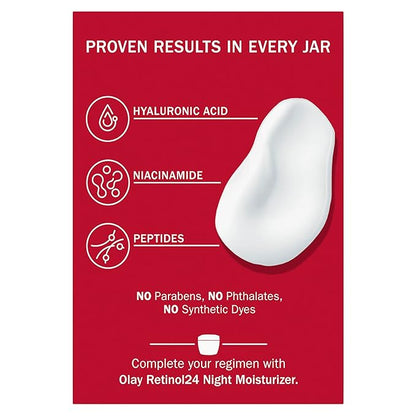 Olay Hyaluronic Acid Face Moisturizer, Instant Hydration for Women, Fragrance-Free - Dry Skin Solution, Glowing, Smoothing, Plumping, Renewing - Niacinamide, Amino Peptides 1.7 Oz