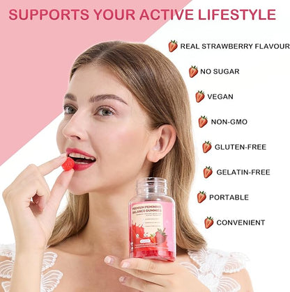 Vaginal Probiotic Feminine Gummies for Women – pH Balance Support & Vitamin C, Strawberry Flavor, Vegan, Sugar-Free, Non-GMO, 60 Gummies (30 Servings)