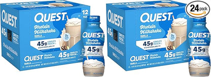 Quest Nutrition Vanilla Protein Shake,45g Protein,2g Sugar,3g Net Carbs,Ready to Drink,Gluten Free,(Pack of 24)